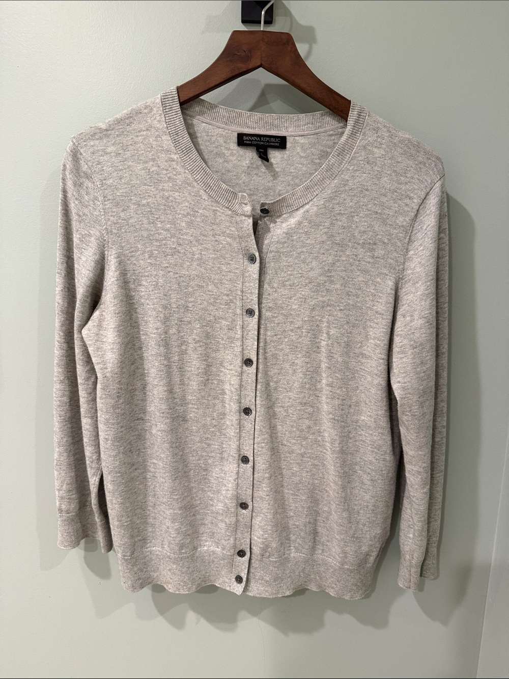 Banana Republic Gray pima cotton cashmere Cardigan women’s Tall Large